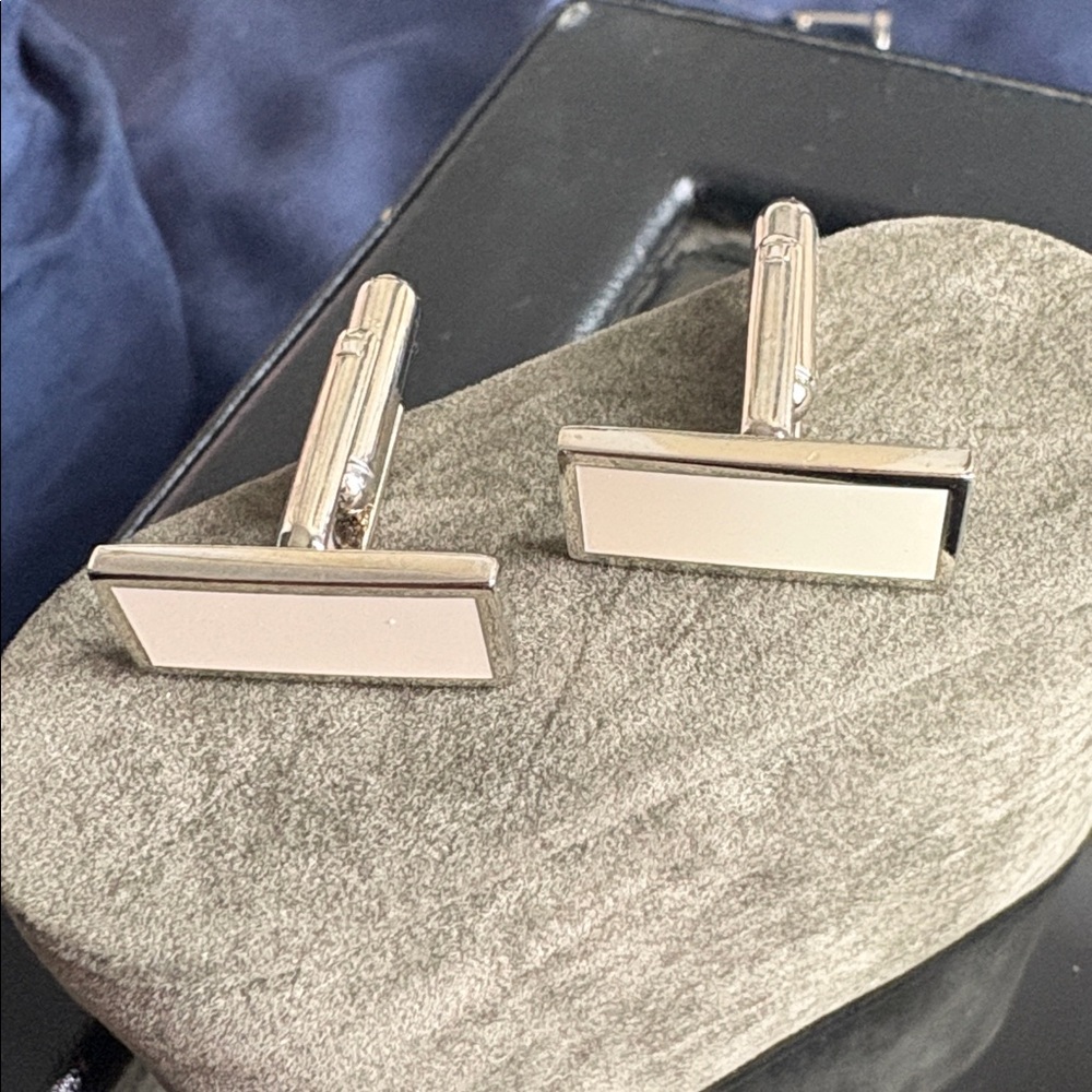 Silver and Cream Cufflinks